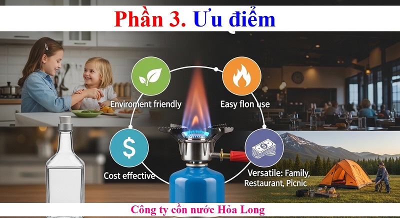 Cồn nước dành cho bếp cồn: Giải pháp nhiên liệu sạch, an toàn và tiết kiệm